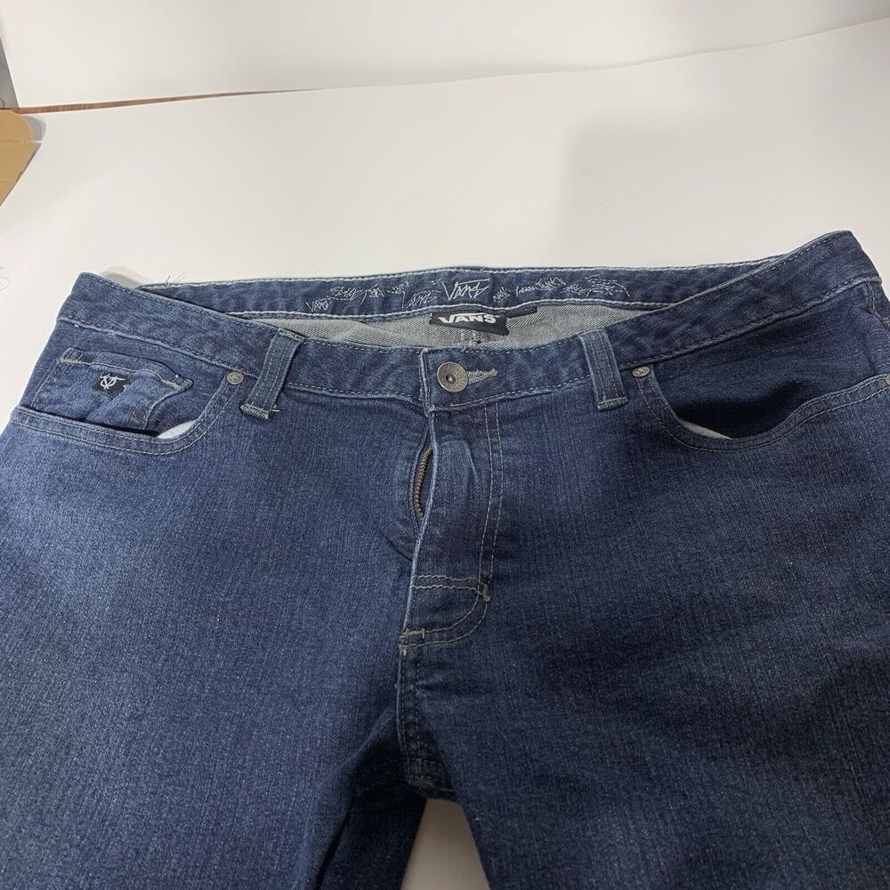 Super Cool Vans Dark Washed Low Rise Bootcut Jeans Size 34🔥